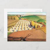 Grant Wood's Fall Plowing ポストカード (正面/裏面)