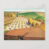 Grant Wood's Fall Plowing ポストカード (正面)