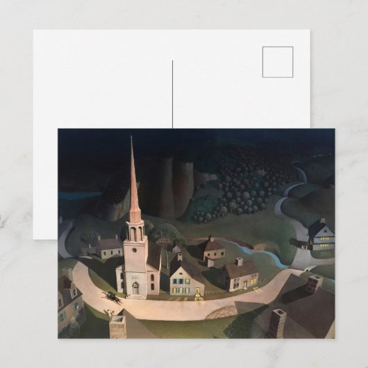 Grant Wood's The Midnight Ride of Paul Revere ポストカード (正面/裏面)