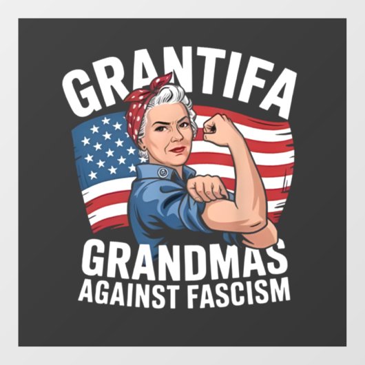 Grantifa Grandma Against Facism No King USA  ウィンドウサイン (シート)