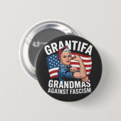 Grantifa Grandma Against Facism No King USA  缶バッジ (正面&裏面)