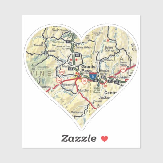 Grants Pass OR Map シール (シート)
