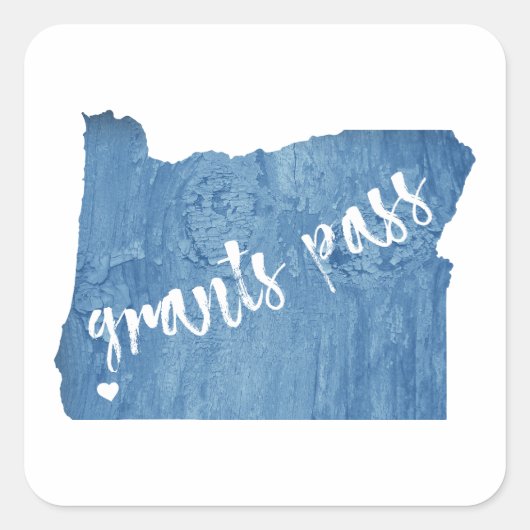 Grants Pass Oregon Wood Grain スクエアシール (正面)