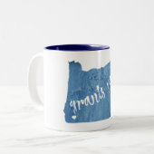 Grants Pass Oregon Wood Grain ツートーンマグカップ (正面左)