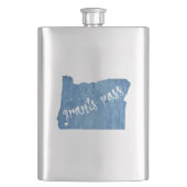 Grants Pass Oregon Wood Grain フラスク (正面)