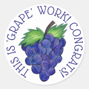 「GRAPE」 (素晴らし)作業先生葡萄の束 ラウンドシール