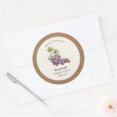 Grape Jelly Jar Kraft paper border ラウンドシール (封筒)