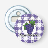 Grape on Violet Plaid - Happy Thanksgiving 栓抜き (正面)