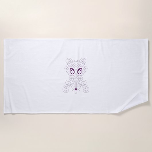 Grape Purple, Grape, Honey Flower decorative ビーチタオル (正面)