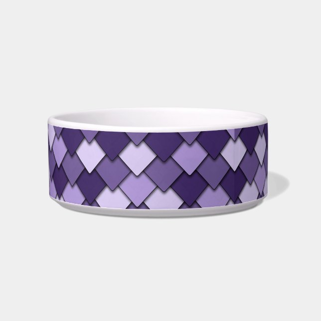 Grape Purple Square and Diamond Pattern ボウル (左)