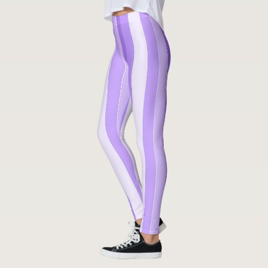 Grape Purple Stripe Leggings レギンス (左)