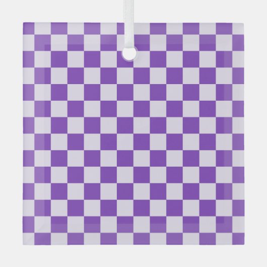 Grape soda checkerboard pattern ガラスオーナメント (正面)