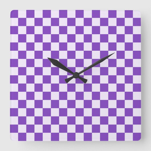 Grape soda checkerboard pattern スクエア壁時計 (正面)