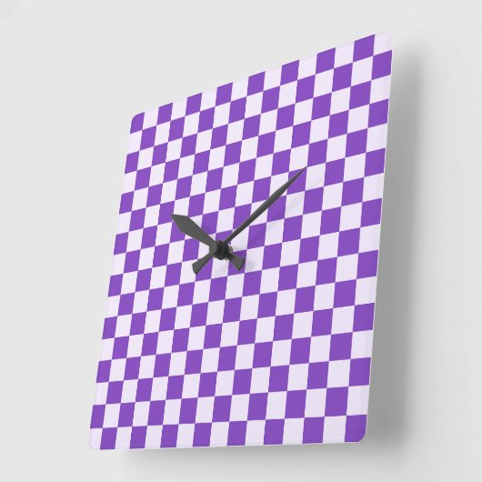 Grape soda checkerboard pattern スクエア壁時計 (傾斜)