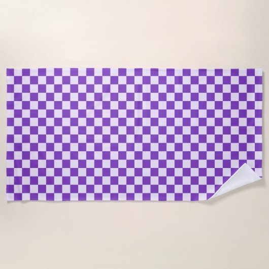 Grape soda checkerboard pattern ビーチタオル (正面)
