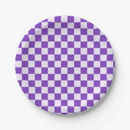Grape soda checkerboard pattern ペーパープレート