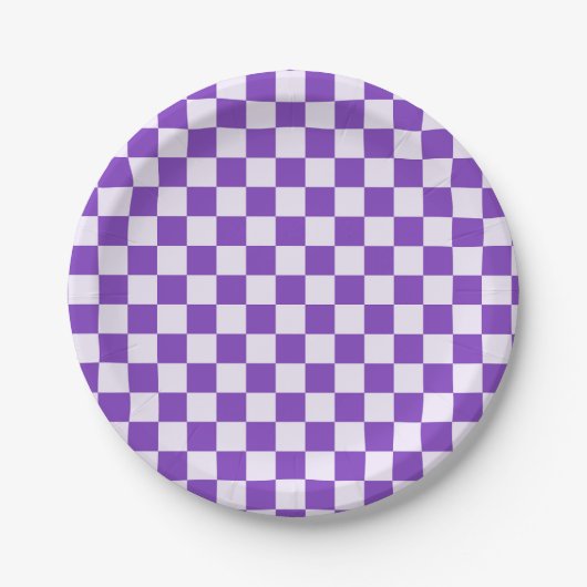 Grape soda checkerboard pattern ペーパープレート (正面)
