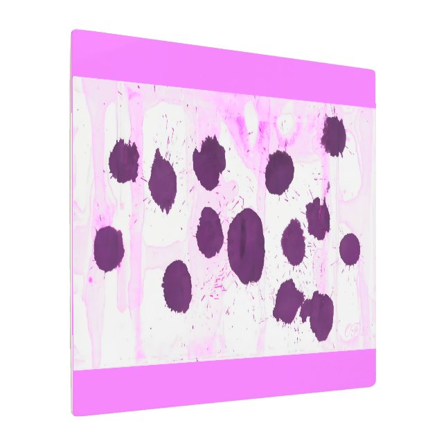 Grape Splatter Metal Wall Art メタルプリント (アングル)