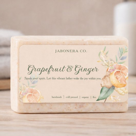 Grapefruit Ginger Handmade Soap Label Sticker ラベル