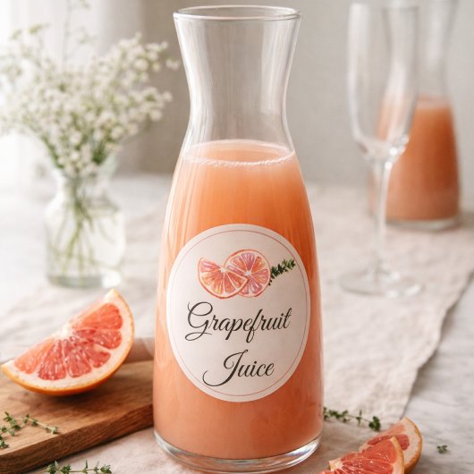 Grapefruit Juice Mimosa Bar Bottle  ラウンドシール