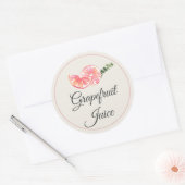 Grapefruit Juice Mimosa Bar Bottle  ラウンドシール (封筒)