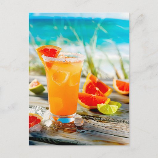 Grapefruit Margarita – Beach Drink シーズンポストカード (正面)