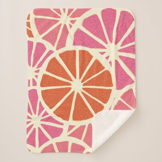 Grapefruit slices seamless pattern,fresh citrus ba シェルパブランケット (正面)