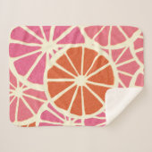Grapefruit slices seamless pattern,fresh citrus ba シェルパブランケット (正面(横))