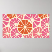 Grapefruit slices seamless pattern,fresh citrus ba ポスター (正面)