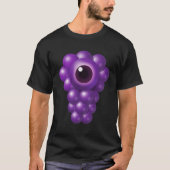 Grapes Alien – Cute Surreal Fruit Art Tシャツ (正面)