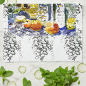 Grapes&bottles キッチンタオル (折り畳み)