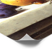 Grapes Plums Etc. On A Marble Ledge ポスター (角)