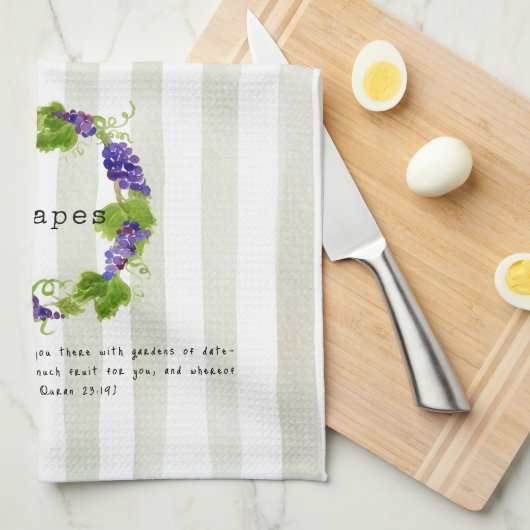 Grapes - Quran Verse キッチンタオル (四つ折り)