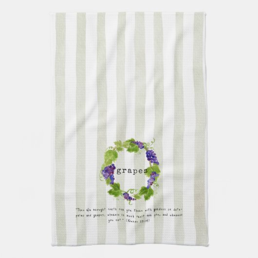 Grapes - Quran Verse キッチンタオル (縦)