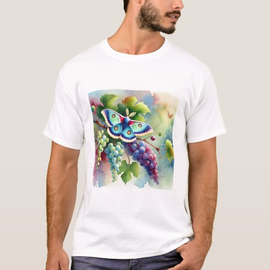 Grapevine Moth 070824AREF124 - Watercolor Tシャツ (正面)
