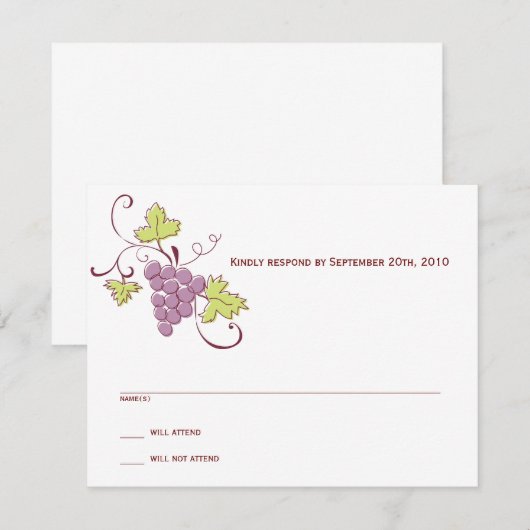 Grapevine RSVPカード (正面/裏面)