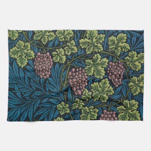  Grapevines with clusters of pink grapes  キッチンタオル (横)