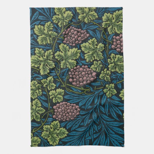  Grapevines with clusters of pink grapes  キッチンタオル (縦)