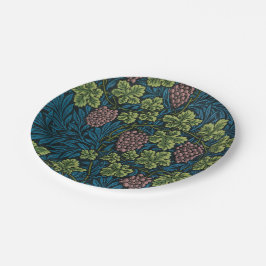  Grapevines with clusters of pink grapes  ペーパープレート