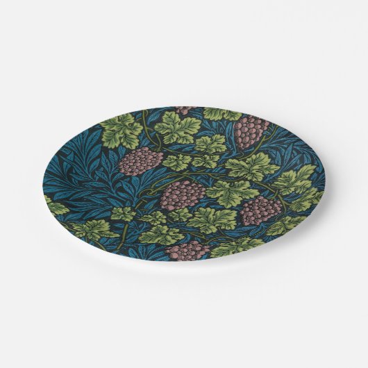  Grapevines with clusters of pink grapes  ペーパープレート (アングル)