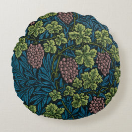  Grapevines with clusters of pink grapes  ラウンドクッション
