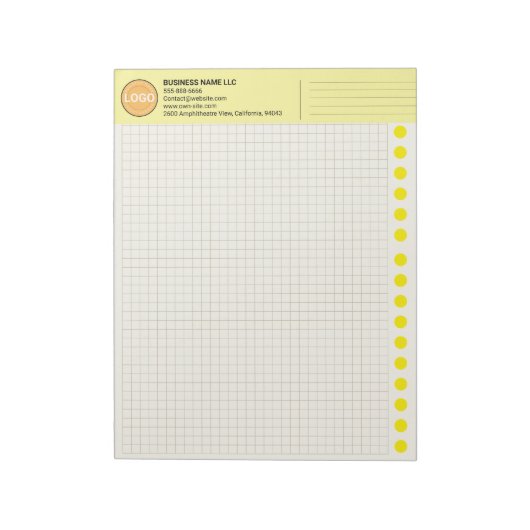 Graph Paper with Logo (Inch Squares) Custom Grid ノートパッド (回転)