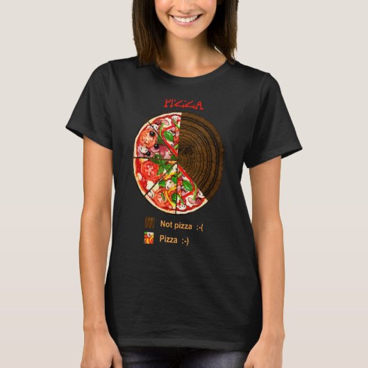 Graph Pizza Not pizza Pizza pie chart Tシャツ (正面)