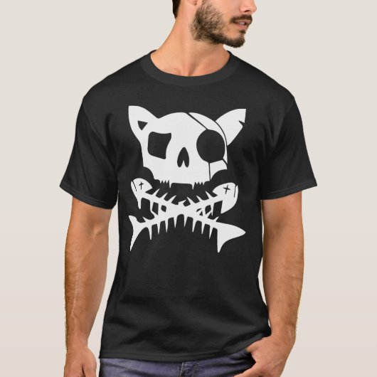 Graphic Arts Cat Pirates Halloween Scary Skull And Tシャツ (正面)