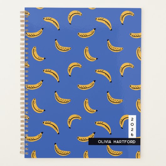 Graphic bananas - tropical fruit personalized name プランナー手帳 (正面)