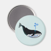 Graphic-Blue WHALE – 野生生物 – 海スプレー – マグネット (正面/裏面)