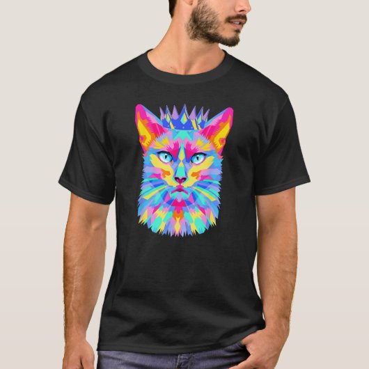 Graphic cat retro for cat  cat mother  Cat Crown Tシャツ (正面)