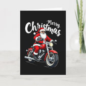 Graphic Cool Santa on Chopper Merry Christmas Card カード (正面)
