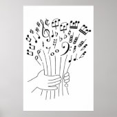 Graphic design : flowers of musical notes - ポスター (正面)