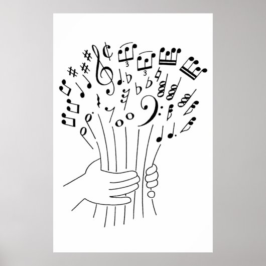 Graphic design : flowers of musical notes - ポスター (正面)